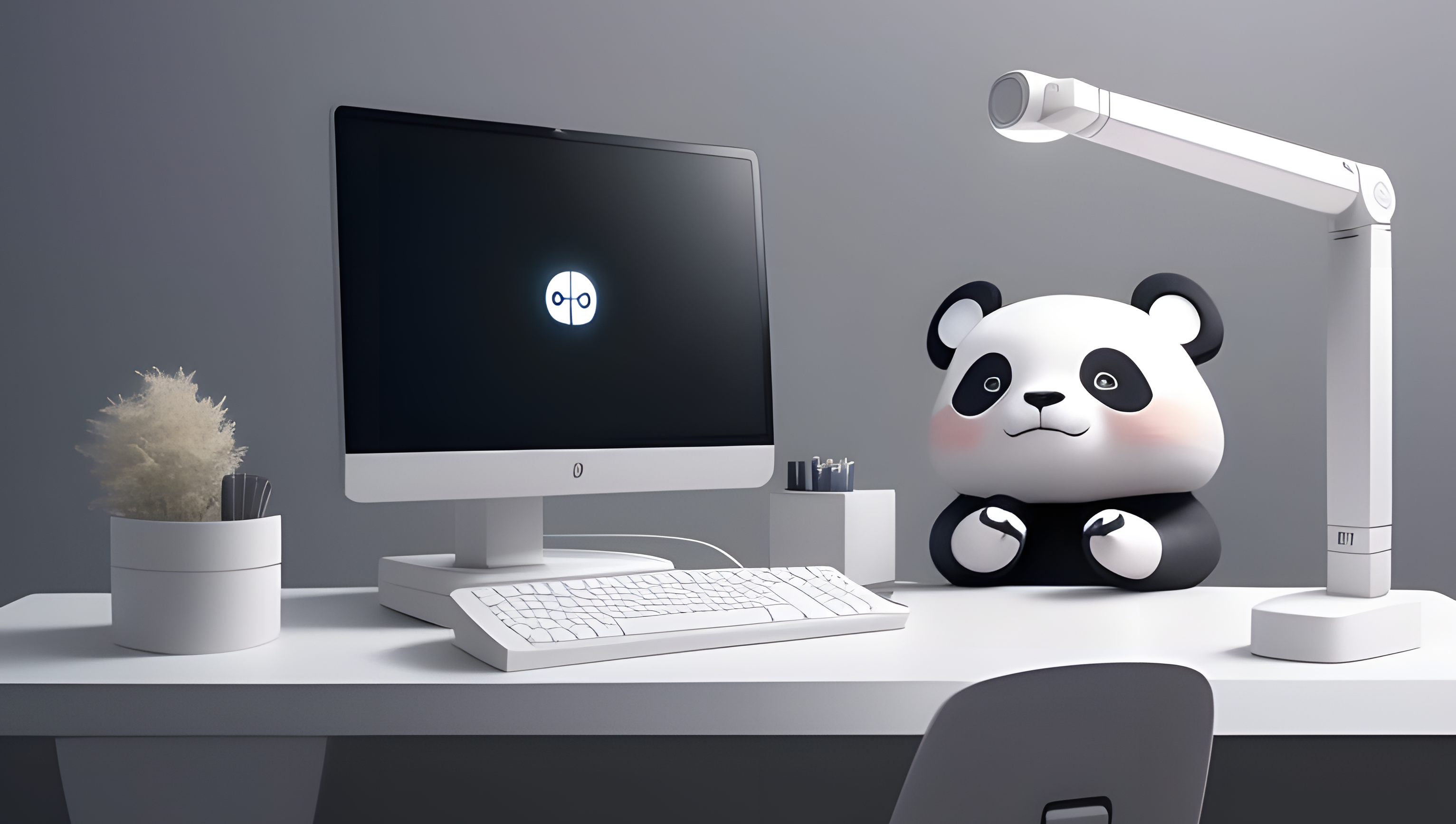 Panda with Computer